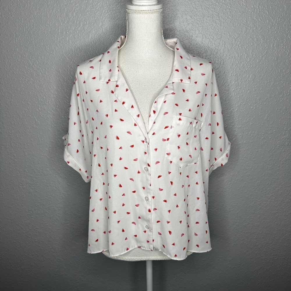 Abound XL Button up blouse‎ with watermelons